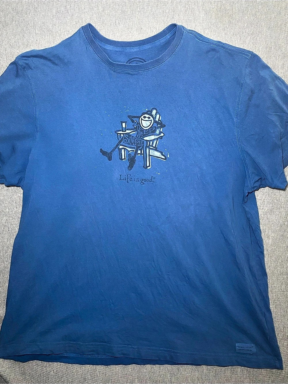 Life is Good. Men's Adirondack Jake Chill Short Sleeve Blue XL
